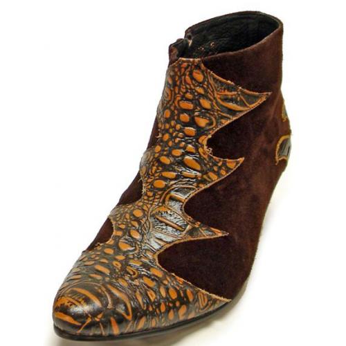Fiesso Brown Genuine Leather / Suede Fashion Boot FI8639